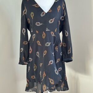 Madewell Poppy Dress, Peacock Feather Print, Sz 6